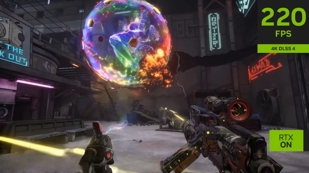 Imagem de Borderlands 4 com RTX ON.