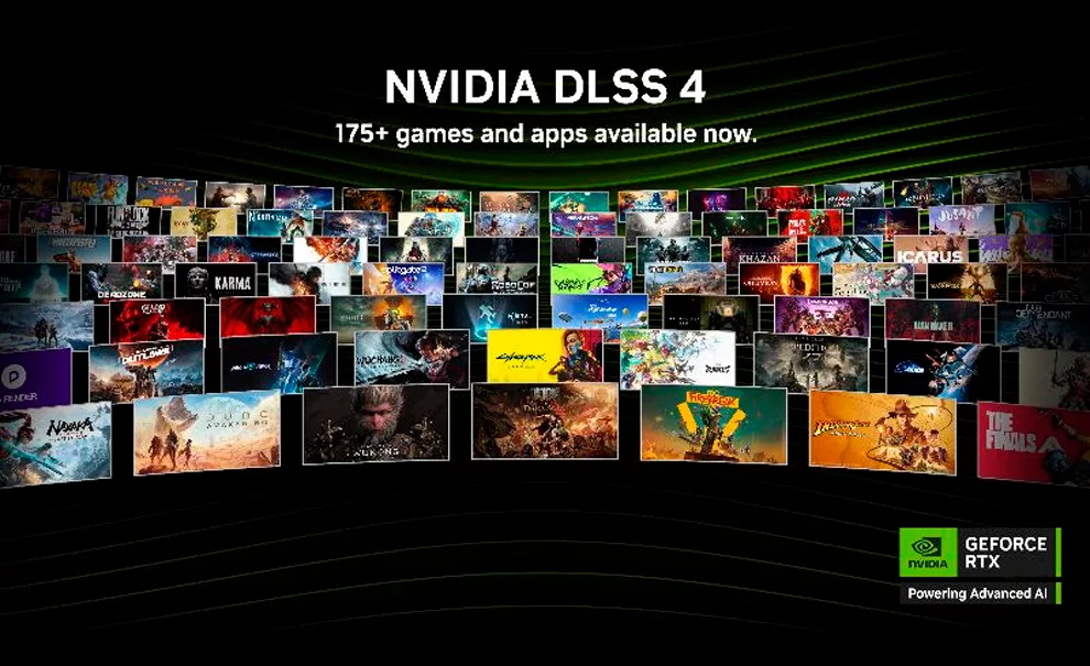 Várias capas de jogos que possuem a tecnologia NVIDIA DLSS 4.