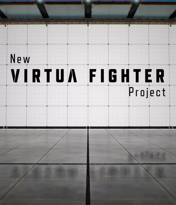 Tela do fundo do estágio de treinamento com os dizeres New Virtua Fighter Project.