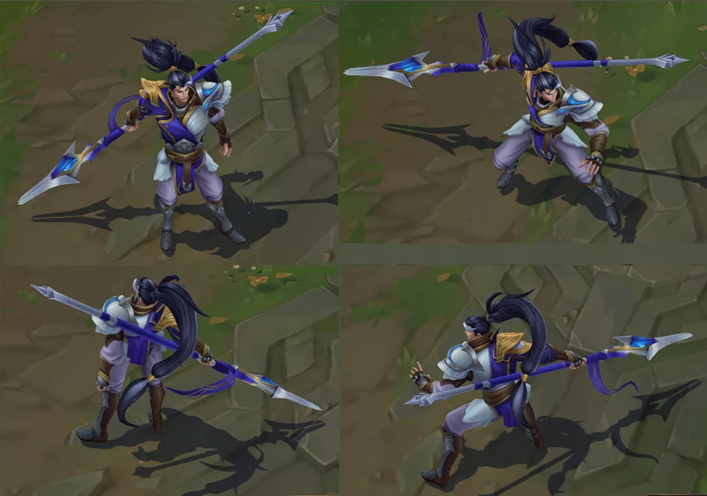Personagem Xin Zhao de League of Legends na Temporada 3 com atualização de Skin.