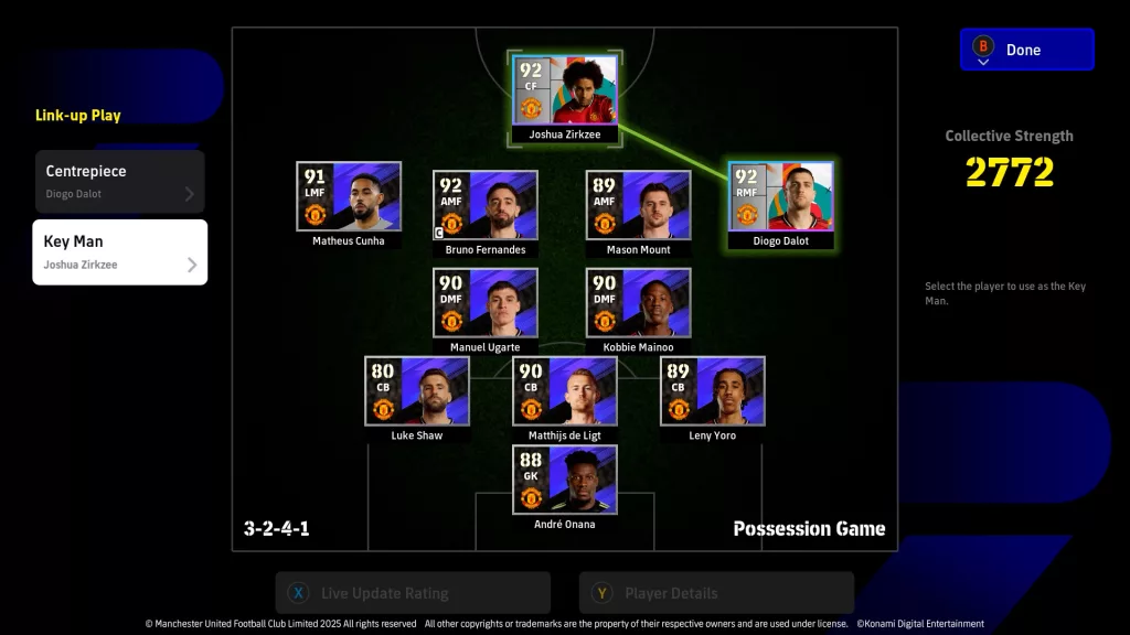 Imagem de time em painel técnico mostrando a combinação / Link-up Play.