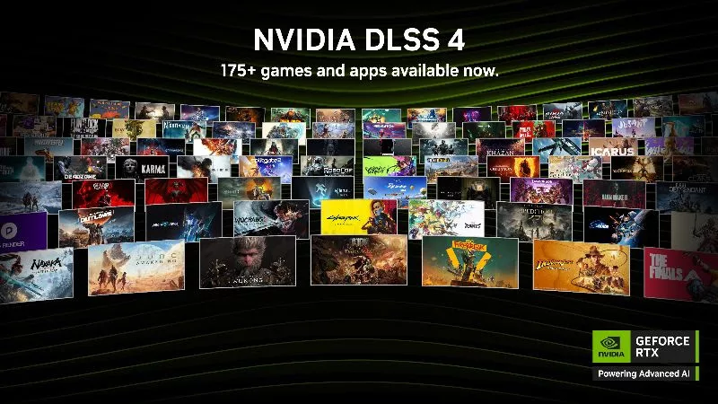 Várias capas de jogos que possuem a tecnologia NVIDIA DLSS 4.