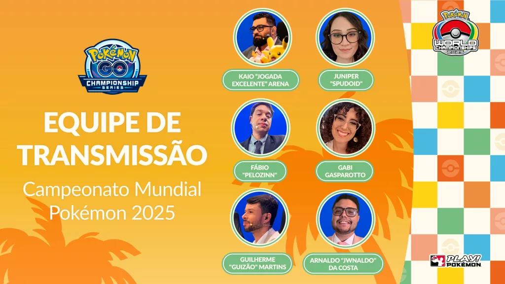 Foto de elenco de transmissão do campeonato mundial.
