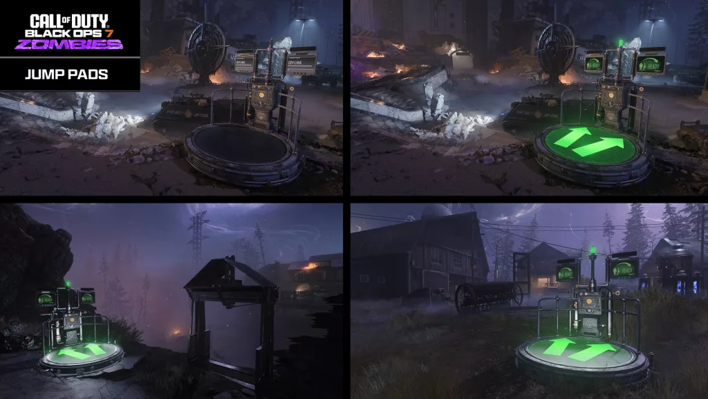 Imagem dos Jump Pads para se locomover pelos mapas.
