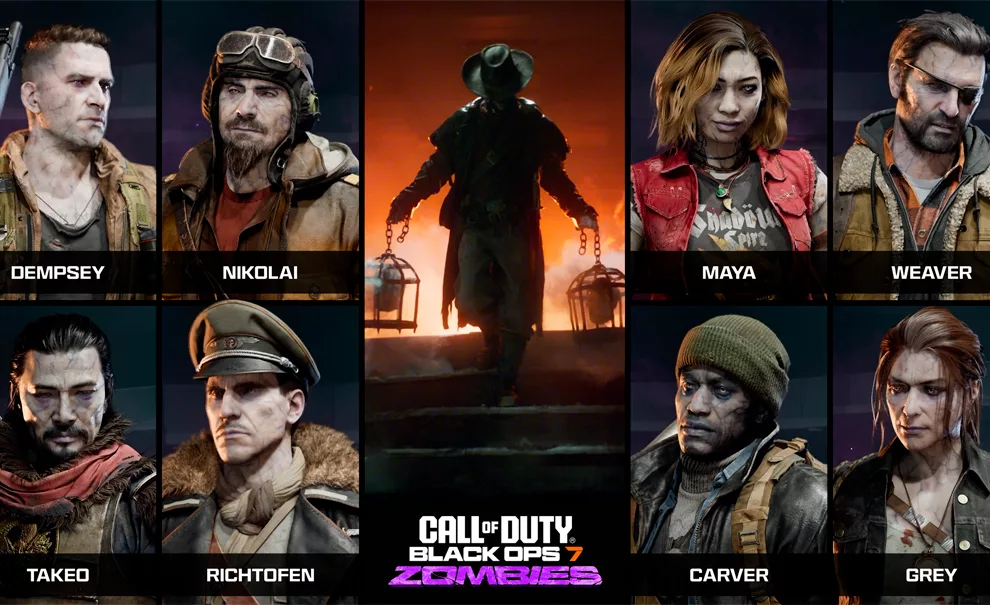 Todos os protagonistas antigos e novos do modo Zumbis em Call of Duty Black Ops 7 e o futuro vilão da nova fase.