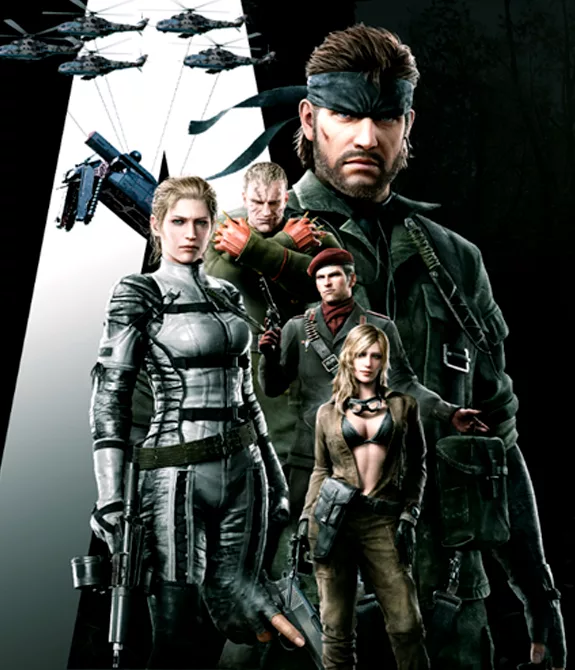 Imagem de Metal Gear Solid Δ com personagens de jogo e a declaração de 1 milhão de cópias vendidas.