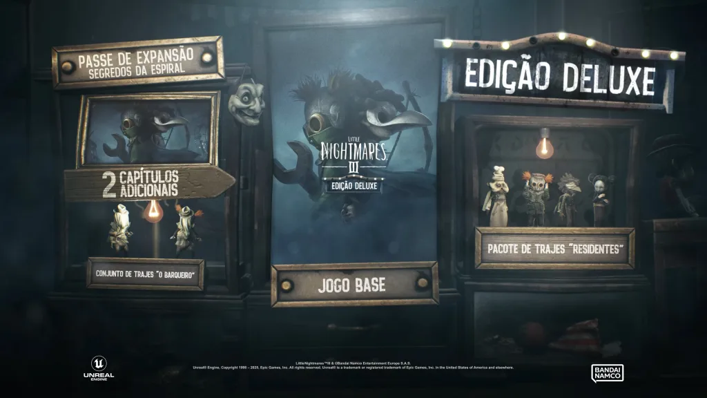 Imagem com Jogo Base, passe de expansão e edição deluxe.