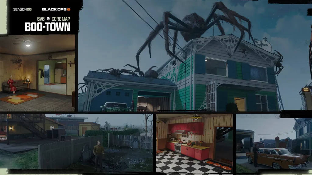 Mapa de Call of Duty Black Ops 6 na Temporada 6 The Haunting - Boo-Town (Nuke-Boo) 6v6