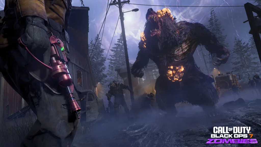 Personagem de frente pra Zursa, Zumbi Urso de Black Ops 7.