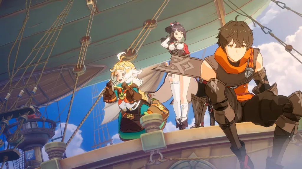 3 Personagens de Limite Zero Breakers em cima de barco.