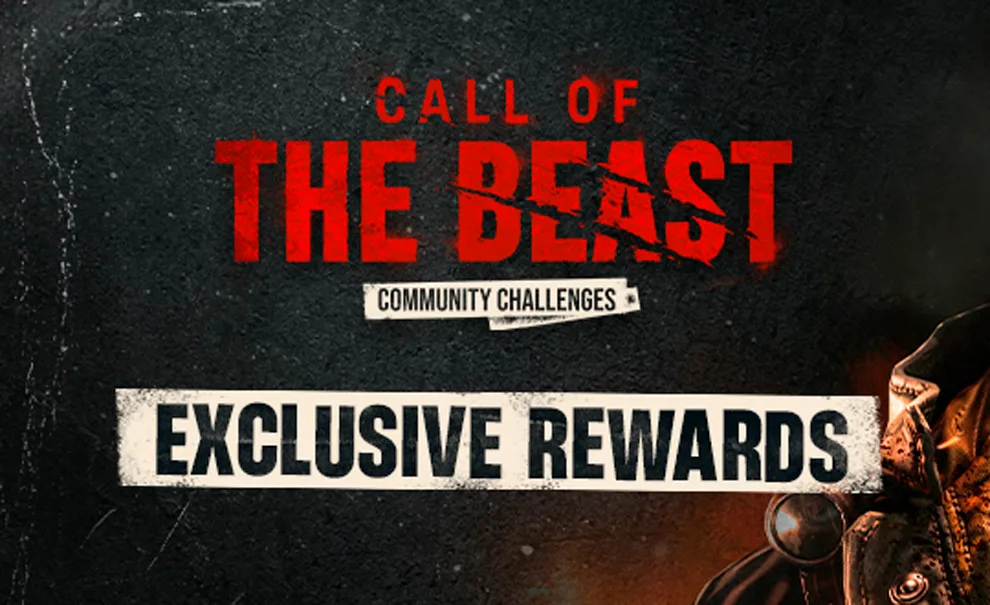 Dying Light The Beast e a logo do Cahamdo da Fera comunicando os desafios de comunidade e recompensas exclusivas.