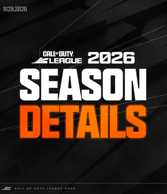 Logo da Call of Duty League 2026 com fotos de jogadores à direita.