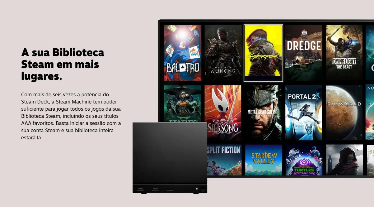 Steam Machine é seis vezes mais poderoso do que o Steam Deck