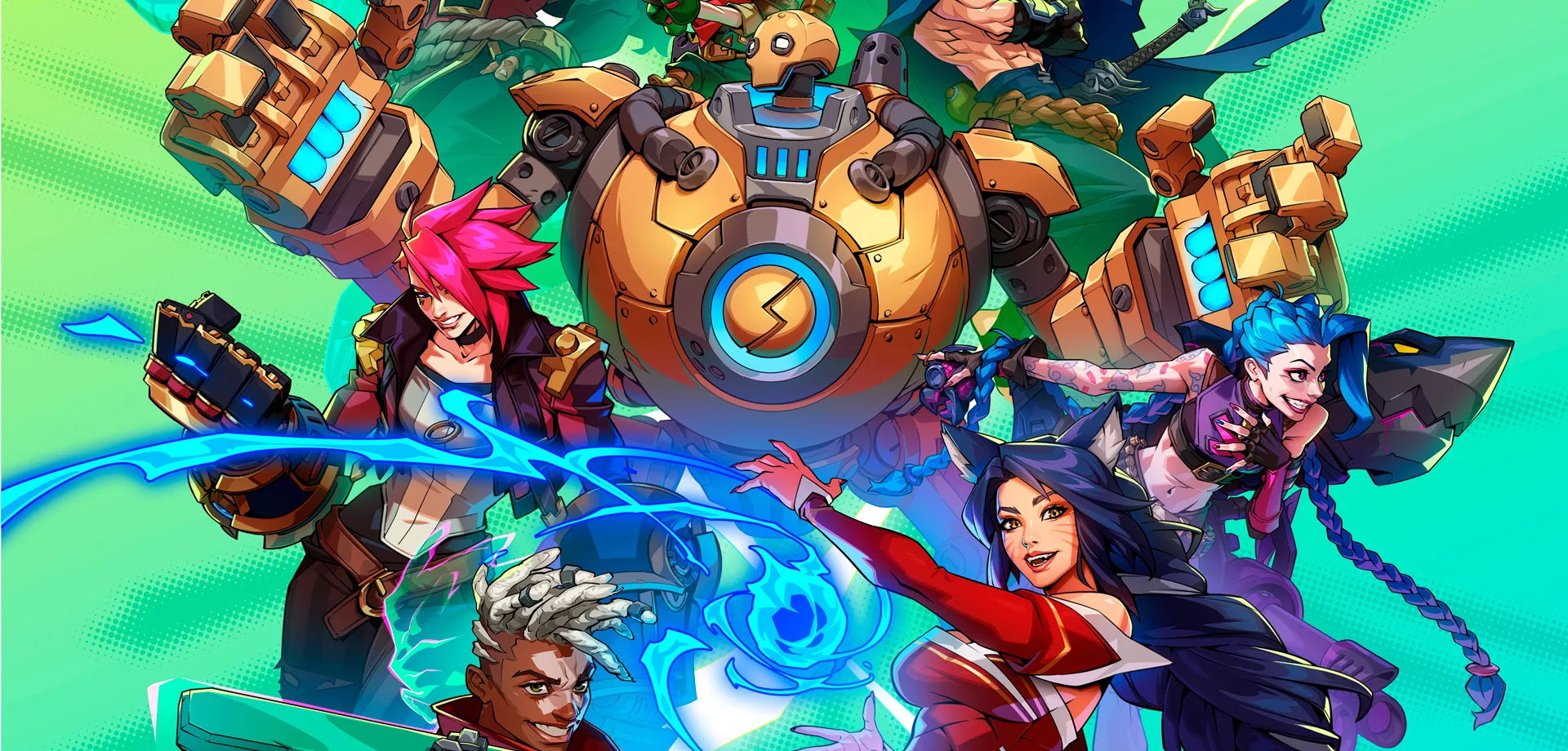 Personagens de 2XKO em poster do jogo de luta da Riot Games.