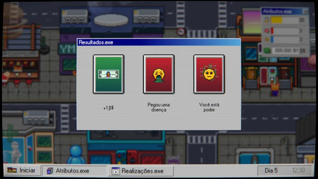 Cena com resultados de algum acontecimento, com dinheiro, doença e "você está podre".