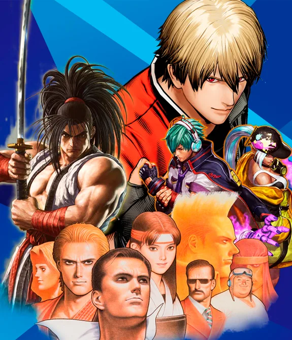 Imagem da SNK World Championship 2026 com logos dos jogos de Fatal Fury City of the Wolves, King of Fighters XV, Samurai Showdown e Art of Fighting 3, além de mostrar o prêmio total de 4,1 milhões de dólares e a data inicial de 29 de janeiro de 2026. À esquerda vários personagens dos jogos citados.