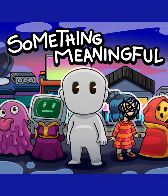 Capa de Something Meaningful com 5 personagens distintos em um local que parece uma parte de uma cidade, RPG Brasileiro da Mon Ami Interactive.