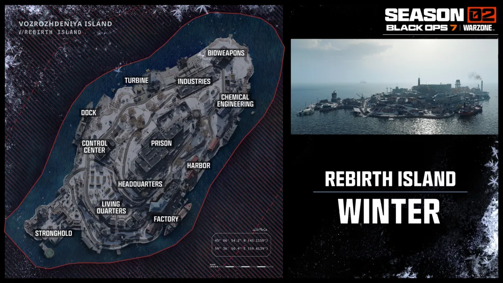 Rebirth ISland em mapa invernal.