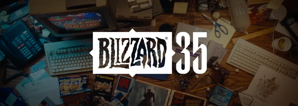Logo comemorativo de 35 anos da Blizzard Entertainment