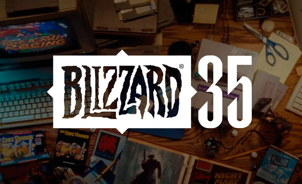 Logo comemorativo de 35 anos da Blizzard Entertainment