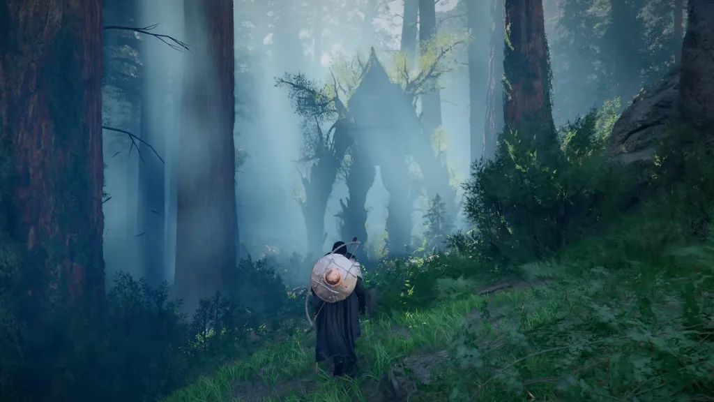 Killf observando um ser mágico na floresta.