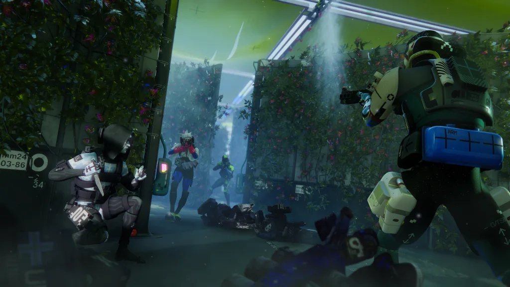 Personagens em corredor de flores em um 2x2.