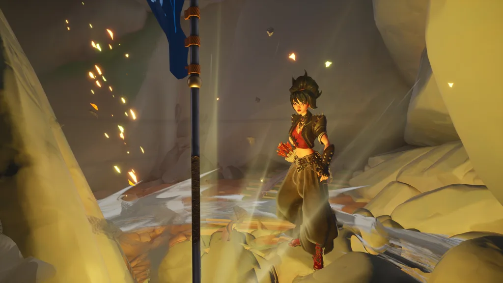 Banshee, personagem de LAst Flag, olhando pra uma bandeira.