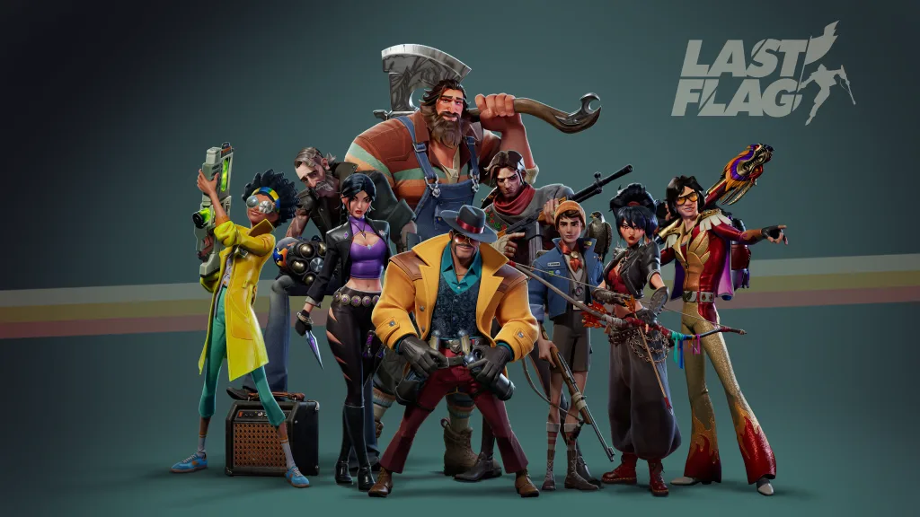 Key Art antiga de Last Flag com personagens unidos para "foto".