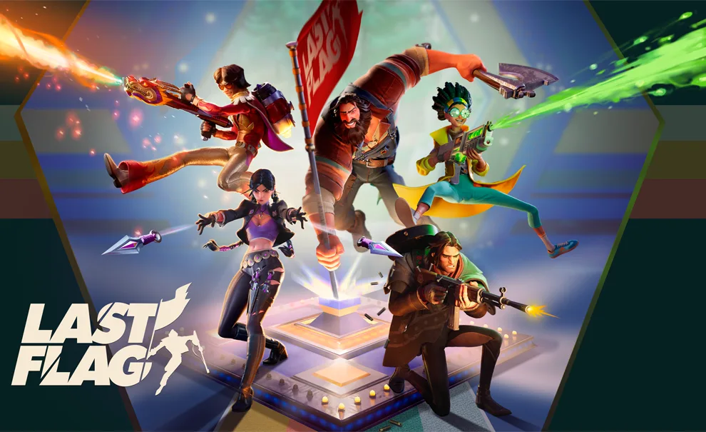 Personagens de Last Flag em cima de um local para colocar a bandeira.
