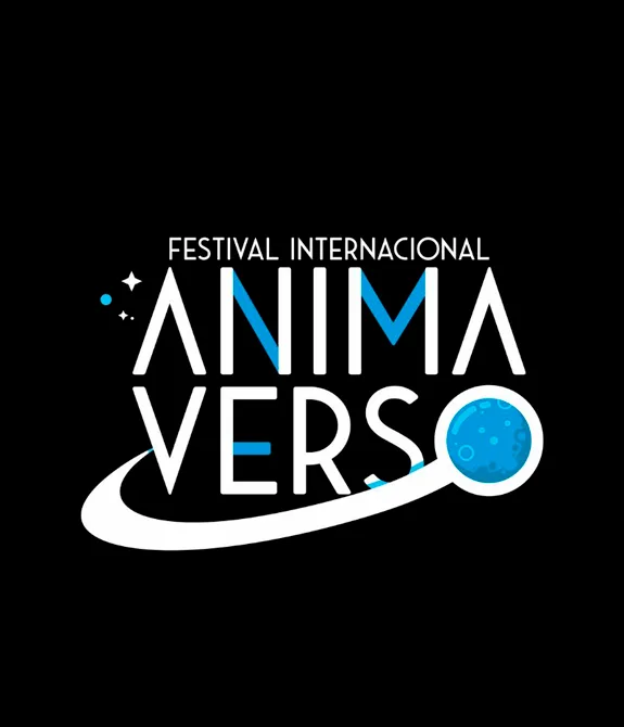 Logo do Festival Internacional AnimaVerso em fundo preto.