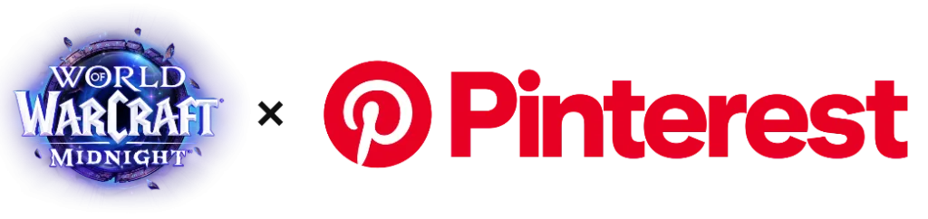 Logo de World of Warcraft e do Pinterest unidos.