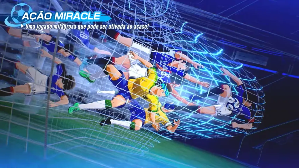 Imagem de vários jogadores dentro do gol depois de uma ação Miracle.