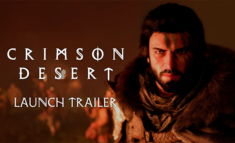 Kliff Greymane de Crimson Desert de frente para a imagem.