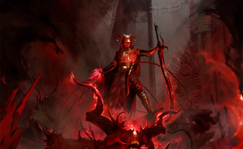 evento Diablo IV São Paulo Lord of Hatred com imagem da nova classe Bruxo.