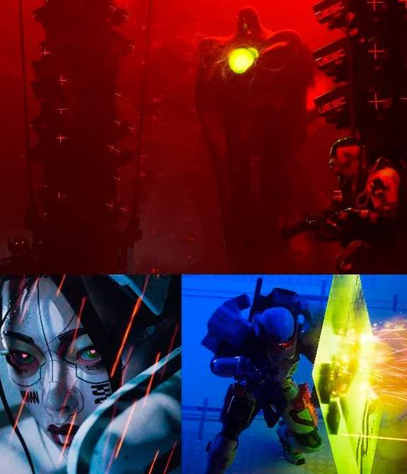 Capa com corredores e inimigos de Marathon