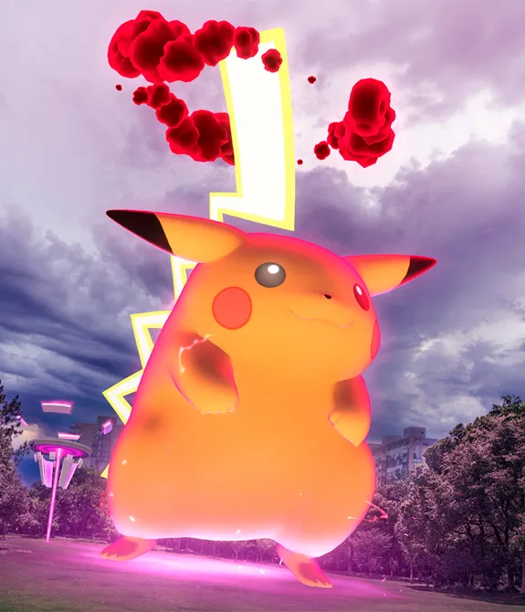 Pikachu Gigamax Pokémon GO batalha max