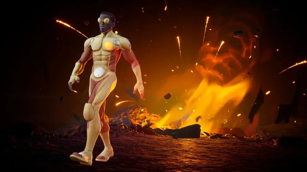 Blindado em cena com explosão ao fundo.