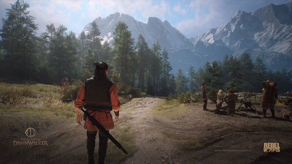 Protagonista de The Blood of Dawnwalker caminhando de dia.