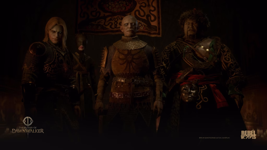 3 vampiros de eras diferentes em imagem de The Blood of Dawnwlaker.