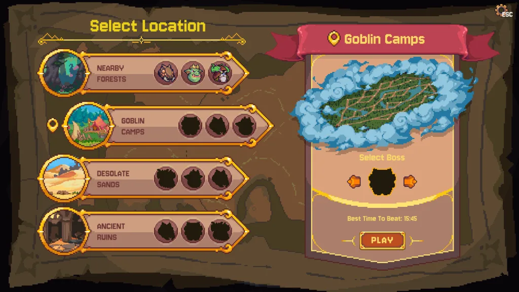 seleção de mapas Rune Dice biomas