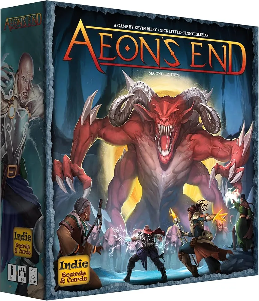 Caixa de Aeon's End, um dos 5 jogos de tabuleiro para jogar com amigos.