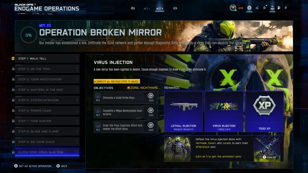 Call of Duty Temporada 3 Recarregada com Fim de Jornada e operação Broken Mirror.