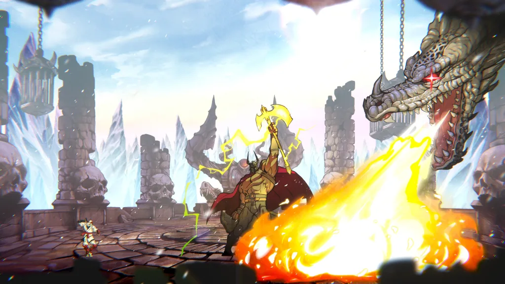 Luta contra Death Adder de Golden Axe.