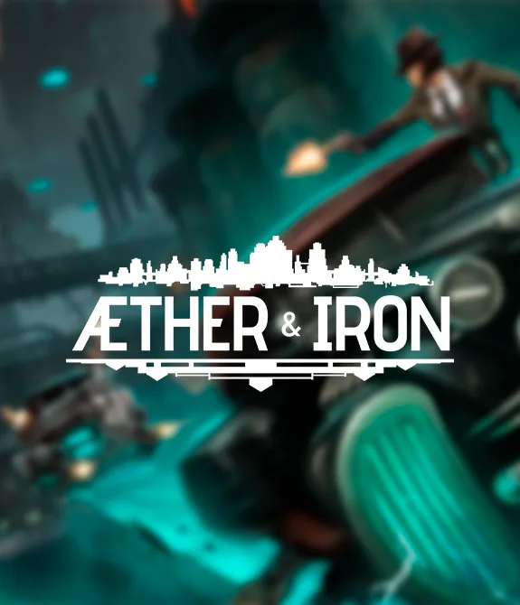 Imagem de 2 carros em perseguição em uma Nova Iorque alternativa dos anos 1930 em Aether & Iron.