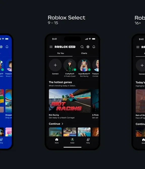 roblox contas por idade kids select interface