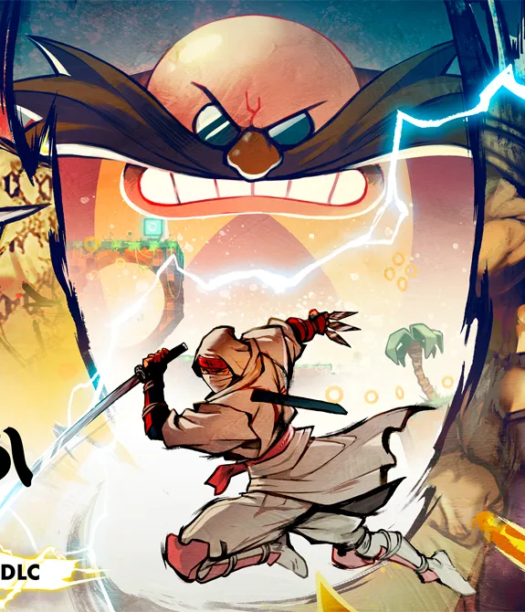 Capa de SHINOBI Art of Vengeance DLC SEGA Villains Stage com Goro Majima, Dr. Eggman e Death Adder, além do Ninja de Shinobi.