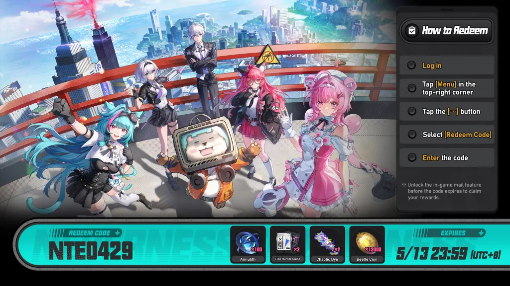 Códigos de Recompensa de Neverness to Everness NTE.