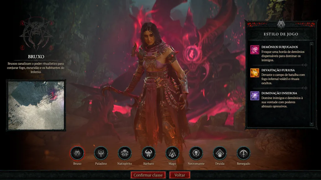 Imagem de Tela de criação de personagens de Diablo IV Lord of Hatred.