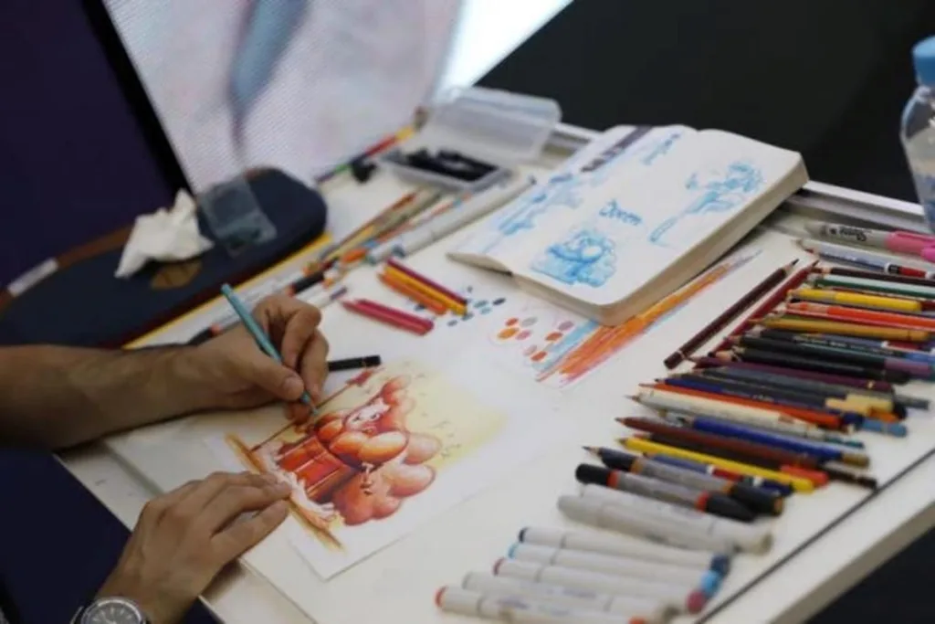 Artista desenhando no antigo CCQ em florianópolis.