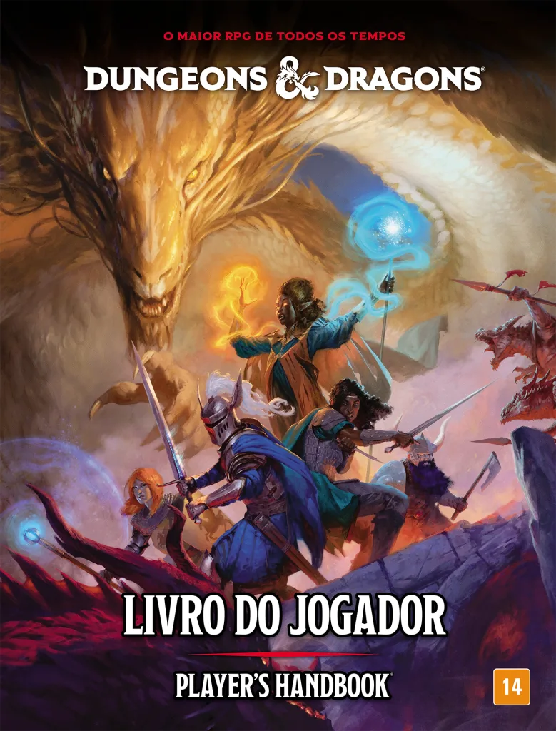 Capa do novo Livro do Jogador de Dungeons & Dragons no Brasil.